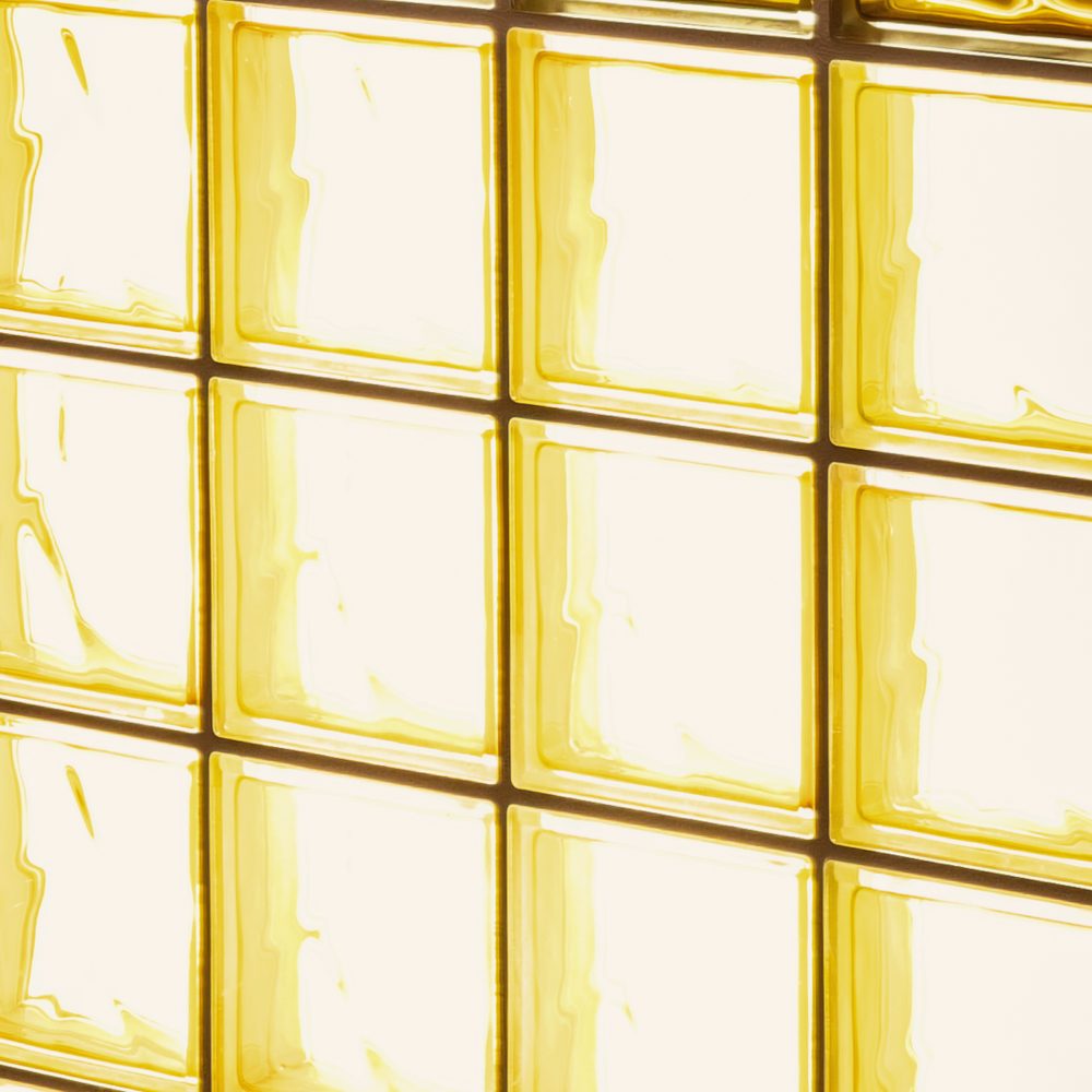 Amber glass block